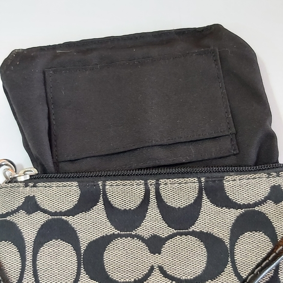 Coach Grey/Black Canvas Wristlet - Picture 15 of 16